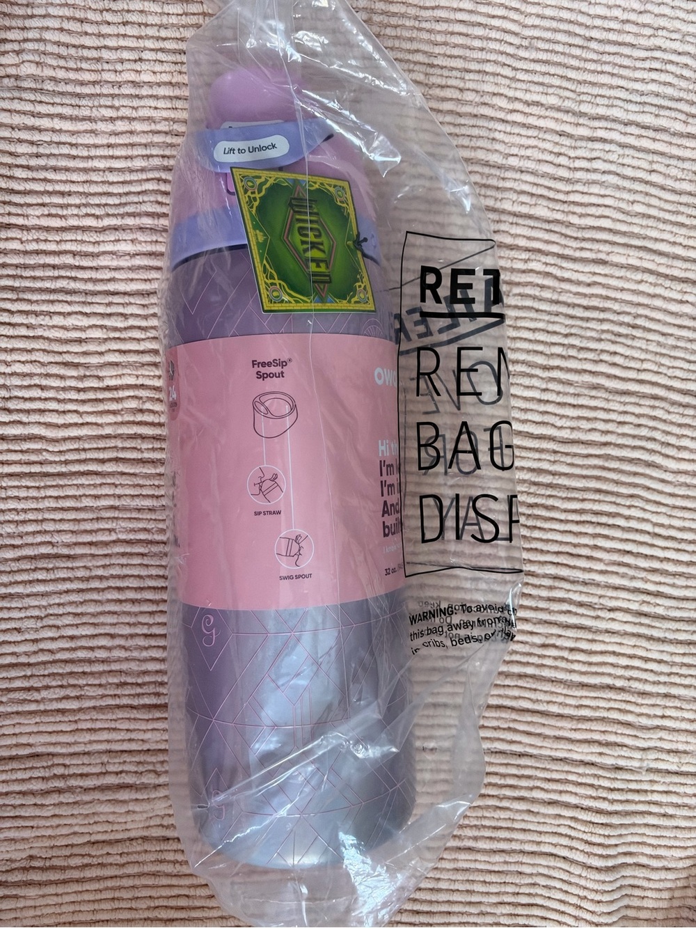 Owala water bottle from the “Wicked” drop. New in bag, 32oz.
